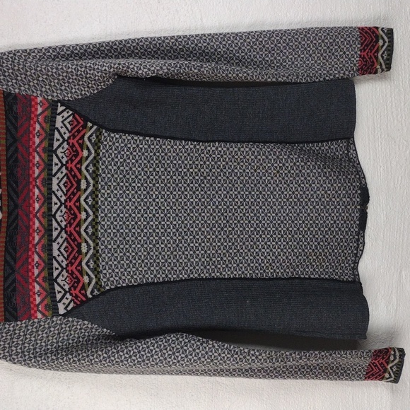 Icelandic Design Grey Fair Isle Wool Long Sleeve Full Zip Cardigan Sweater - Picture 11 of 15